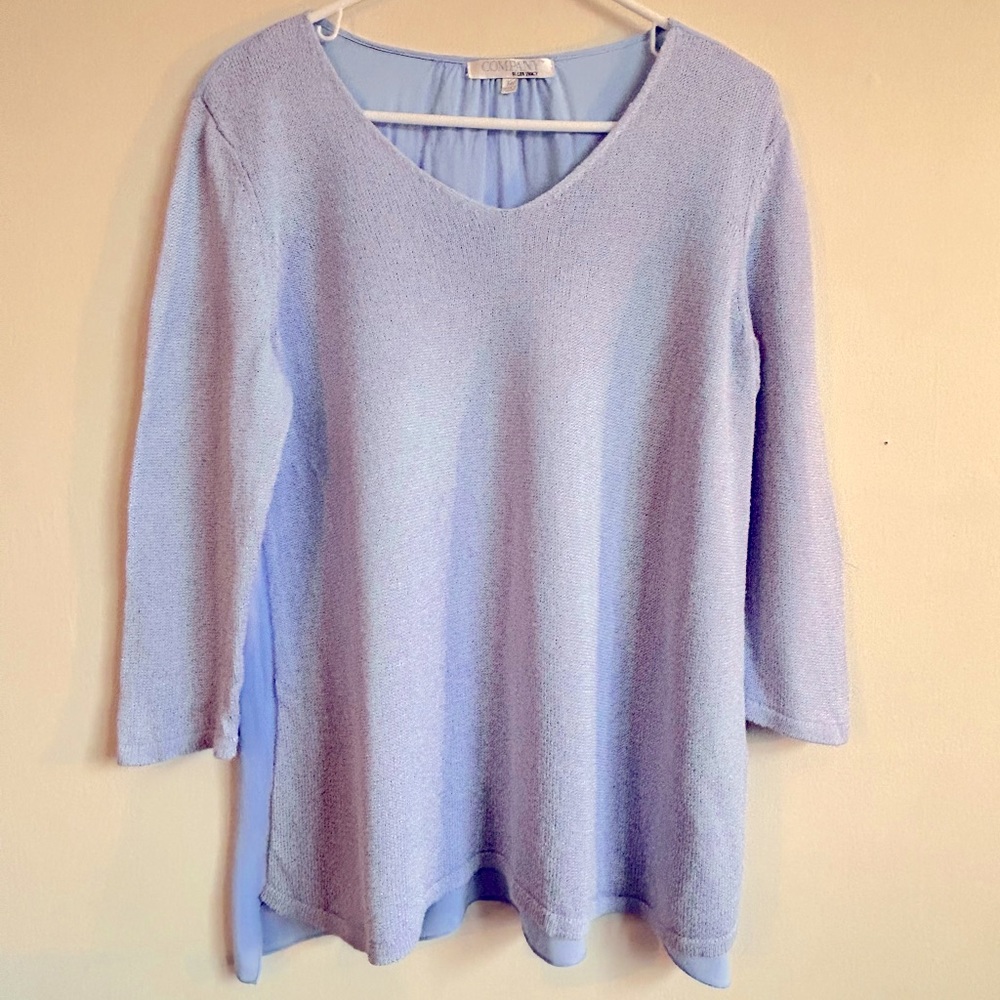 Ellen Tracy periwinkle blue blouse size XL